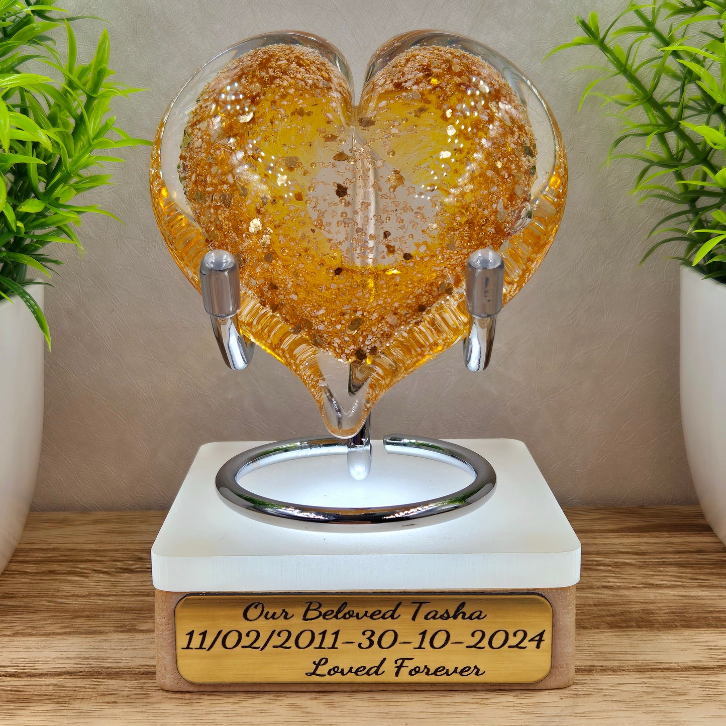 Memorial Ashes In Glass Heart