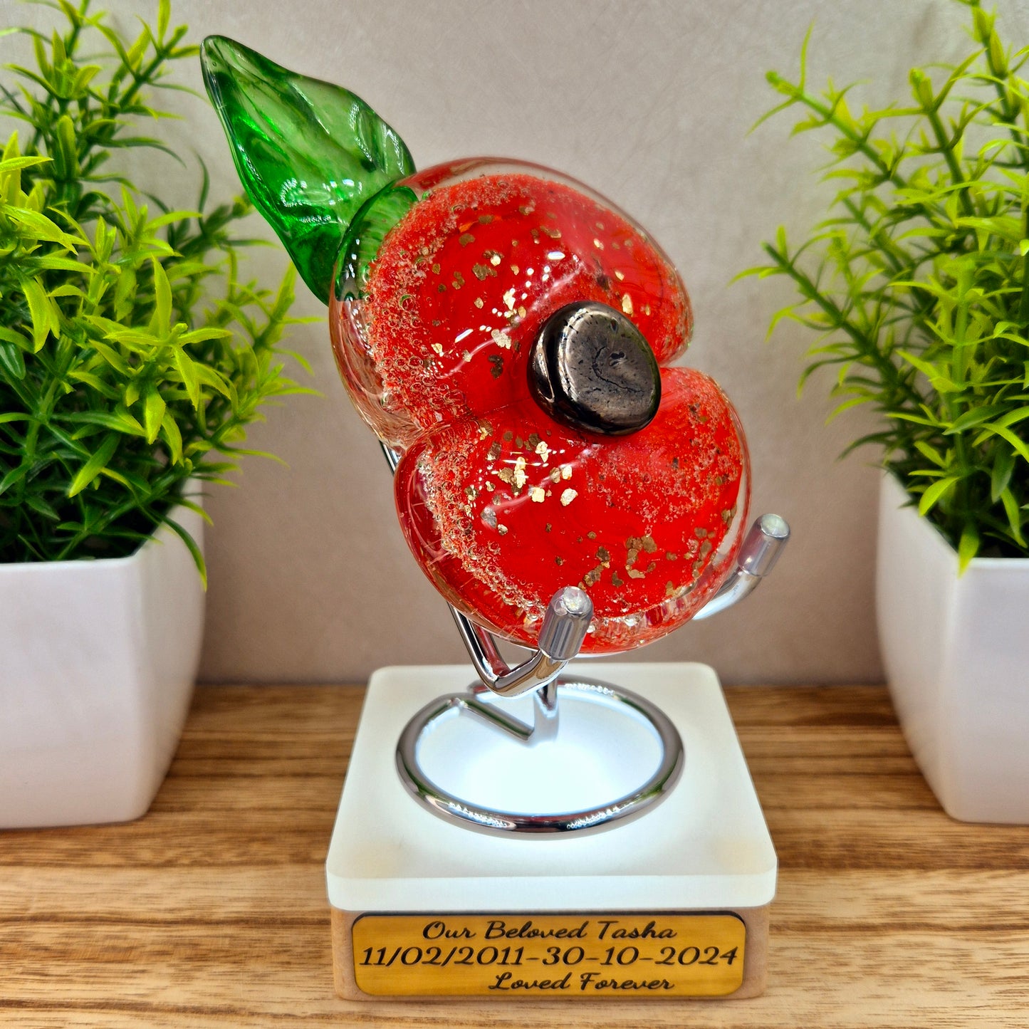 Ashes in Glass Memorial Poppy Ornament