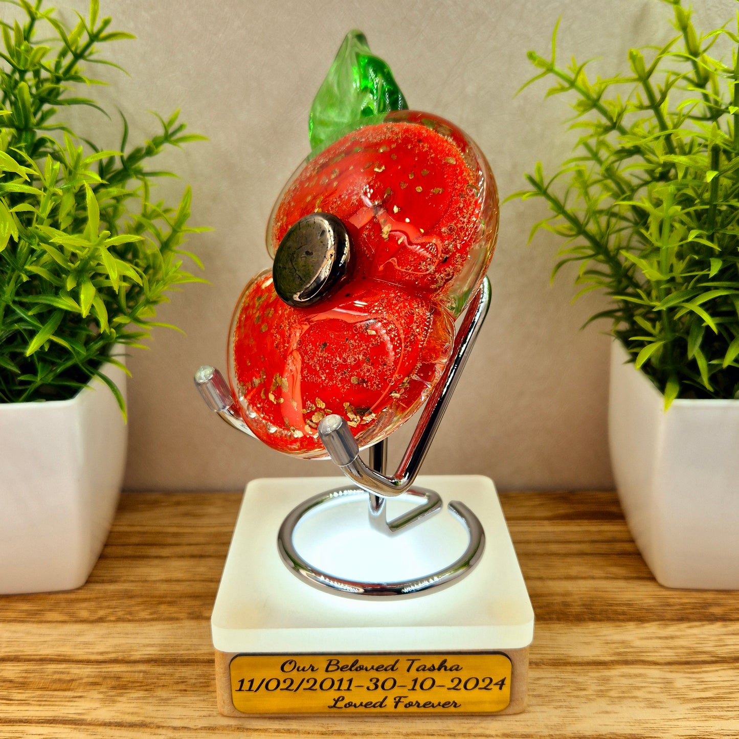 Ashes in Glass Memorial Poppy Ornament