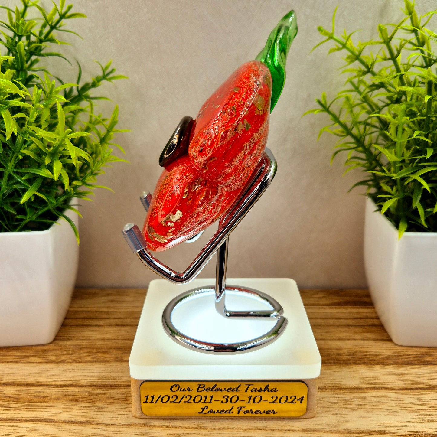 Ashes in Glass Memorial Poppy Ornament