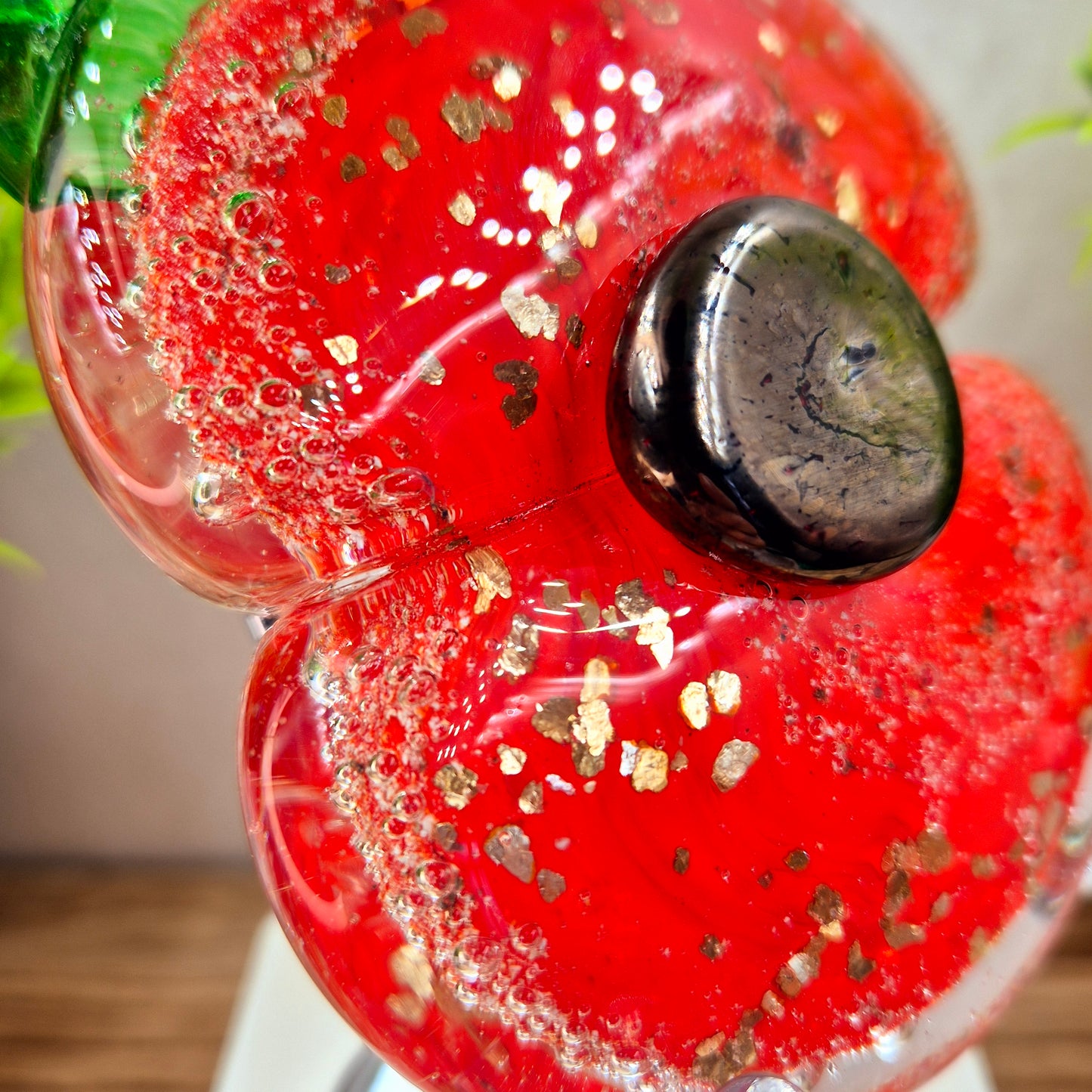 Ashes in Glass Memorial Poppy Ornament