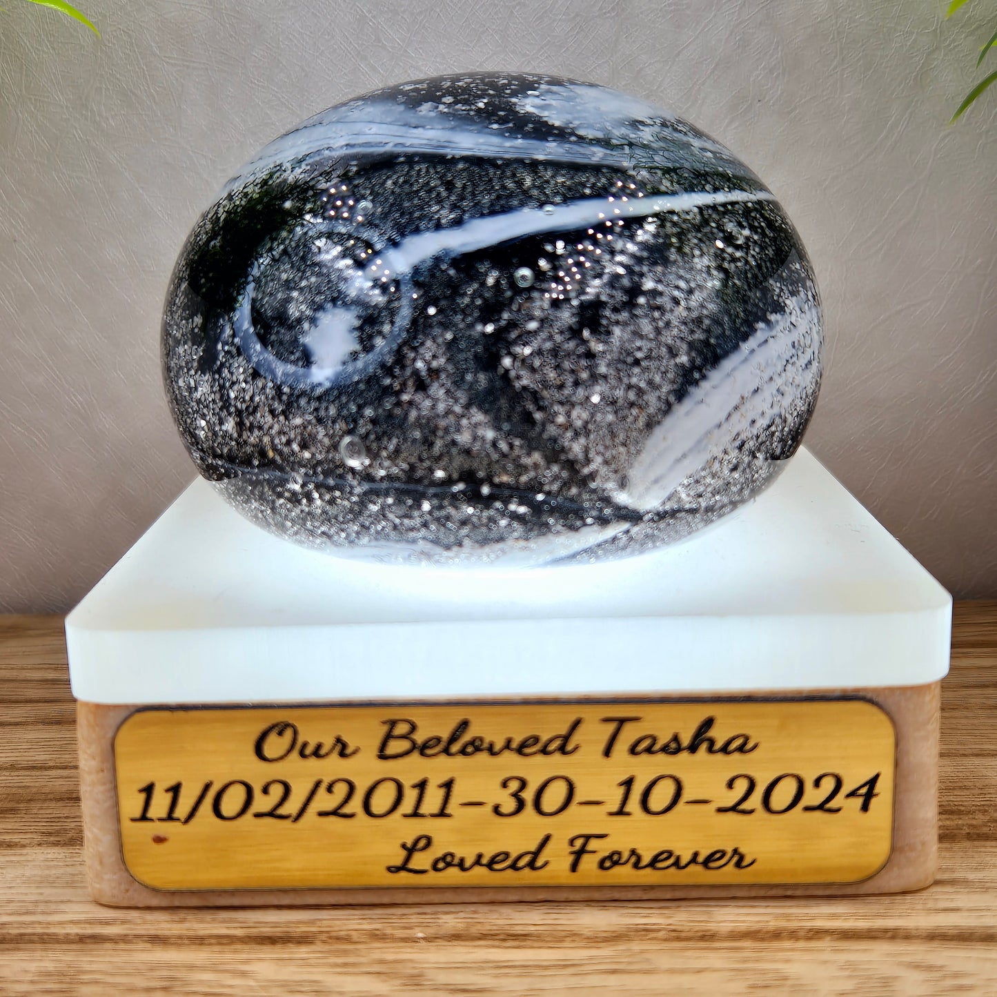 Ashes in glass large pebble Paperweight