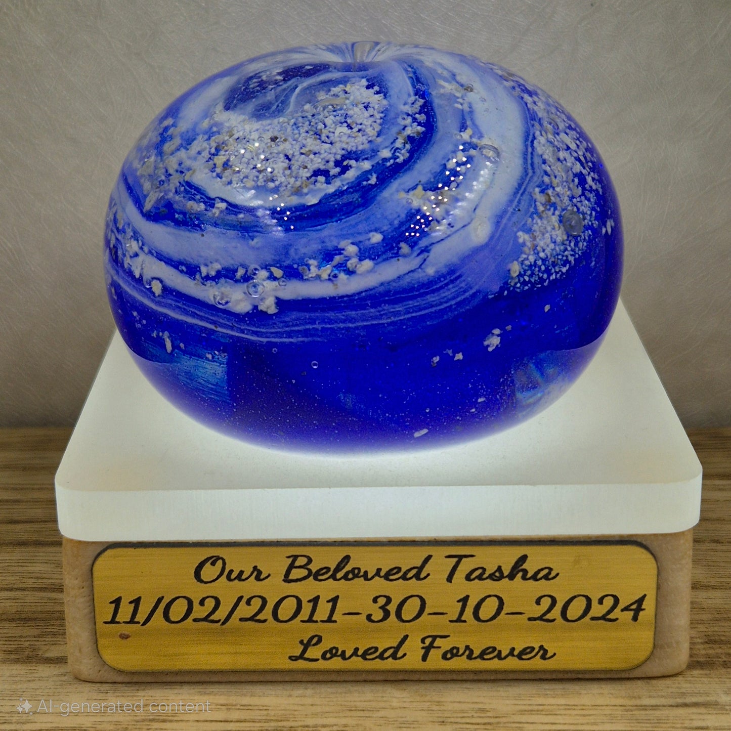 Ashes in glass large pebble Paperweight