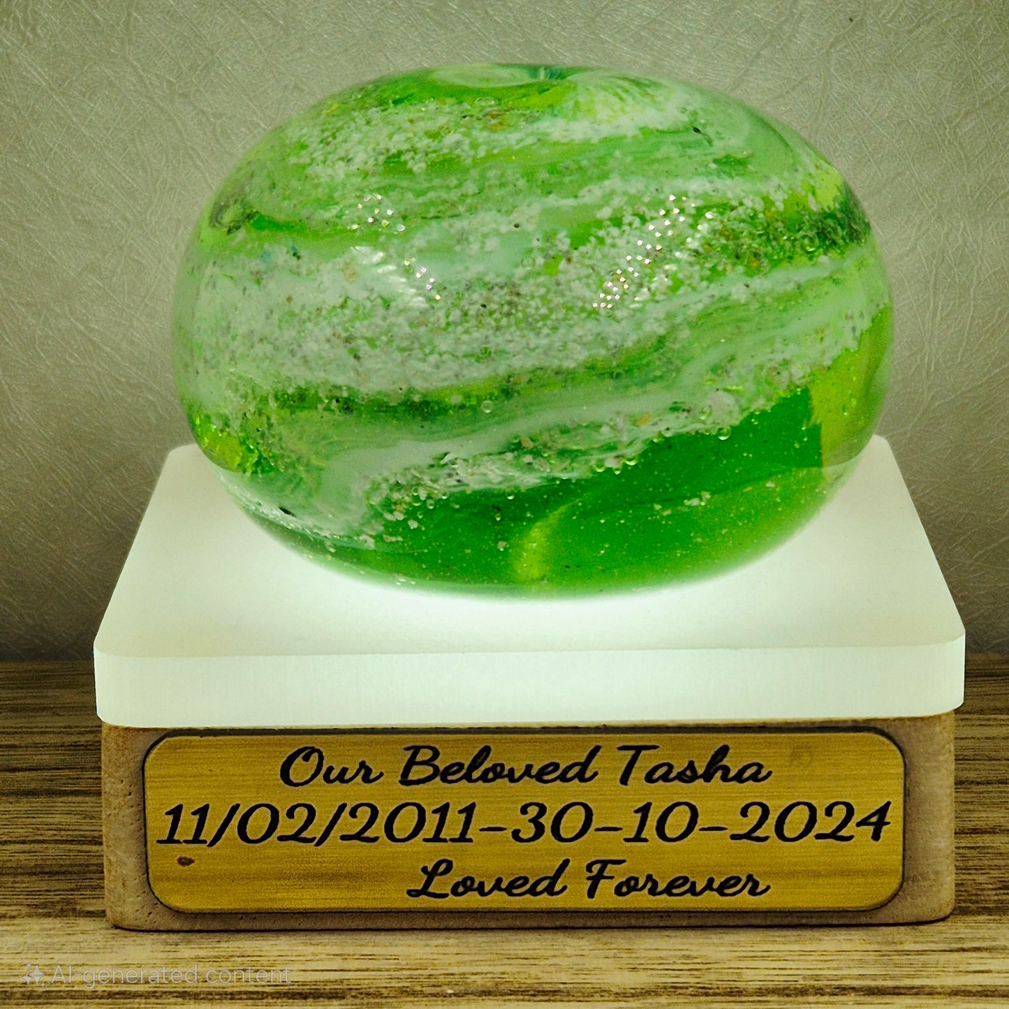 Ashes in glass large pebble Paperweight