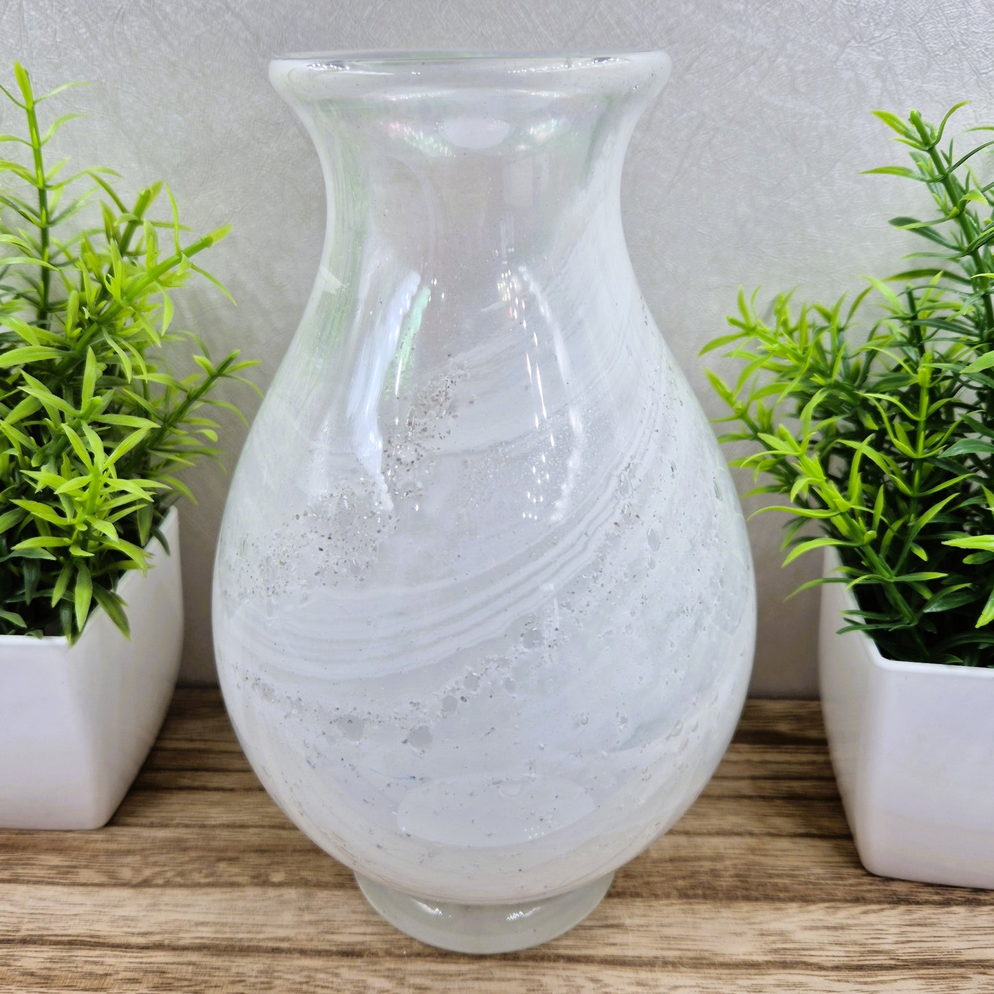 Ashes in glass memorial vase