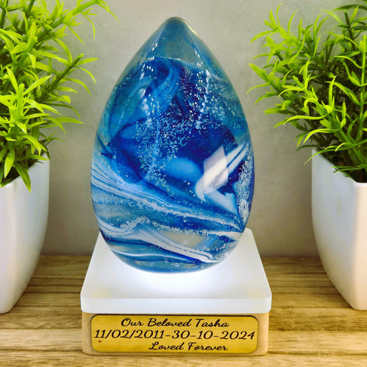 Large Ashes In Glass Memorial Glass Egg