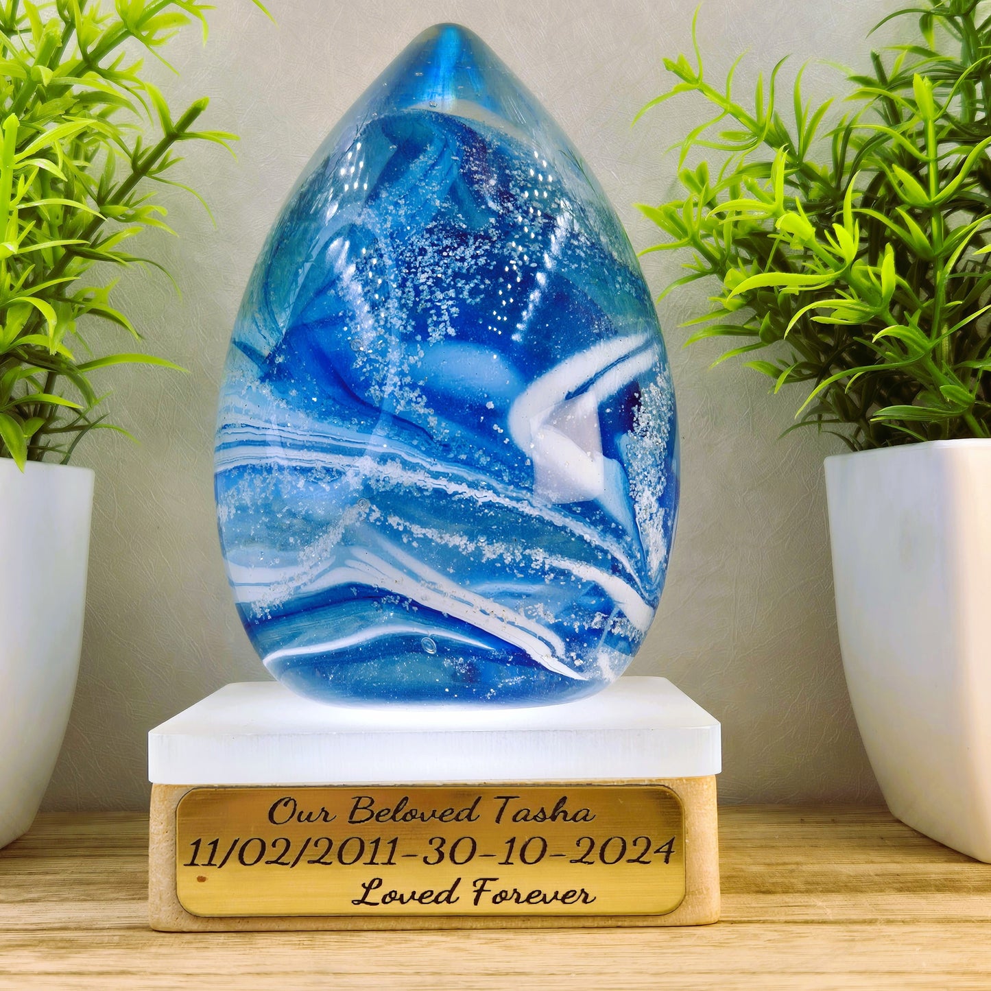Large Ashes In Glass Memorial Glass Egg