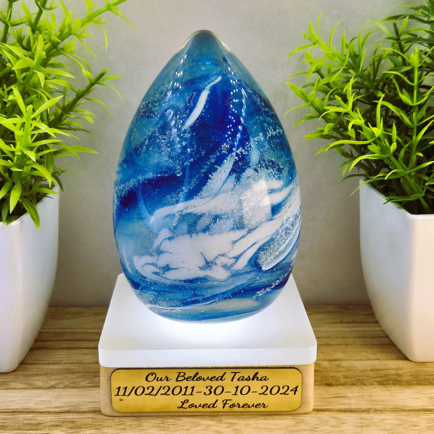 Large Ashes In Glass Memorial Glass Egg