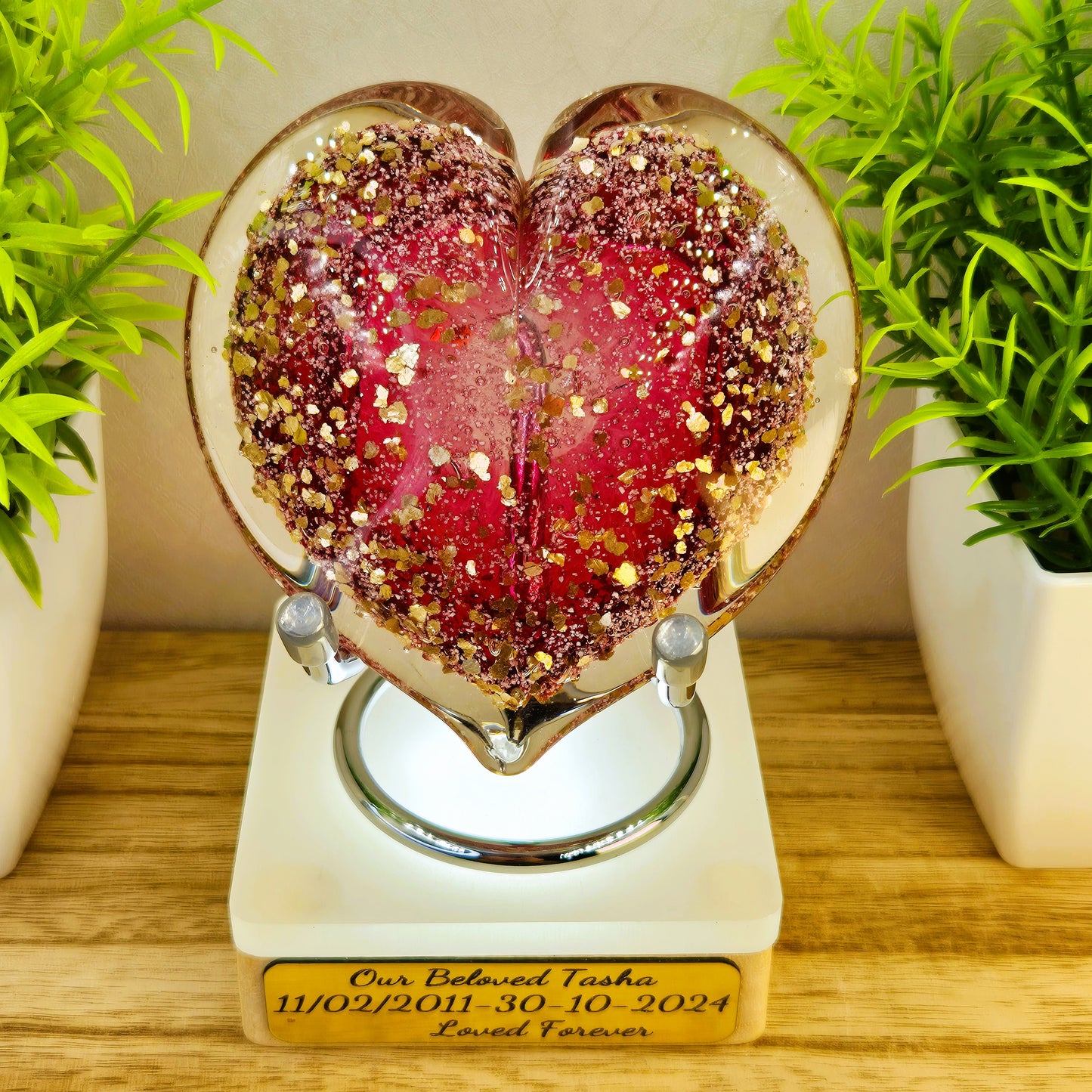 Memorial Ashes In Glass Heart