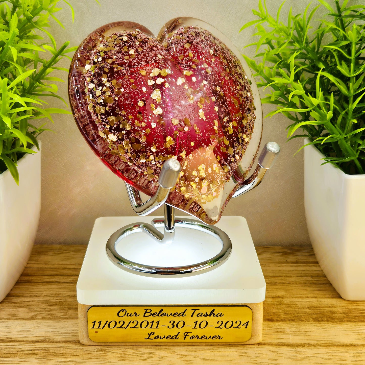 Memorial Ashes In Glass Heart