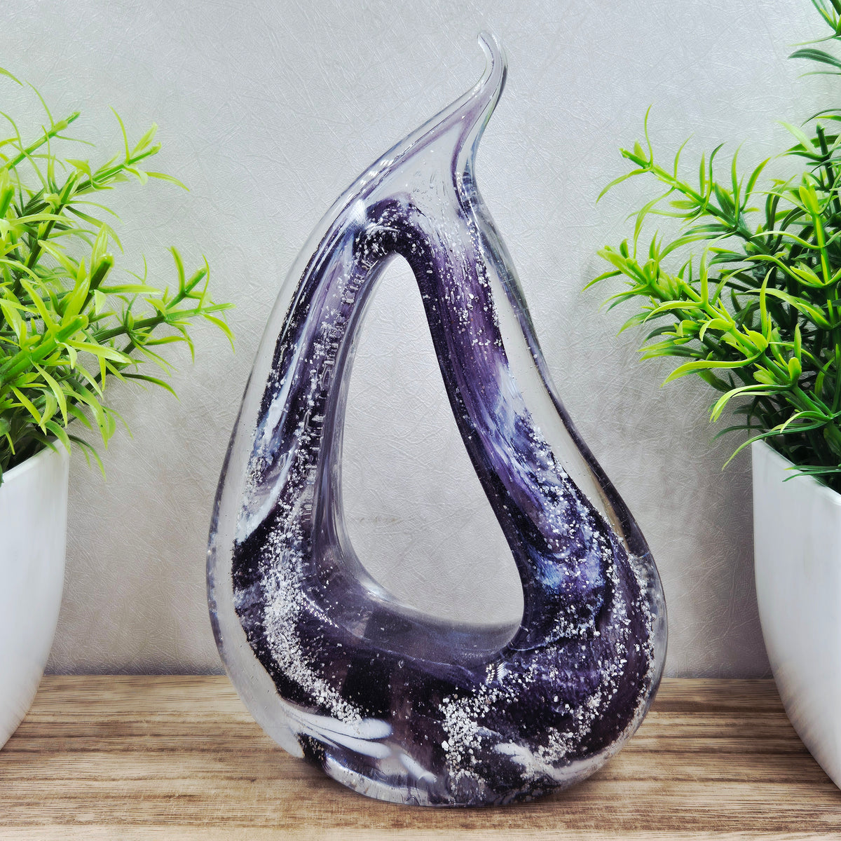 Ashes in glass teardrop sculpture