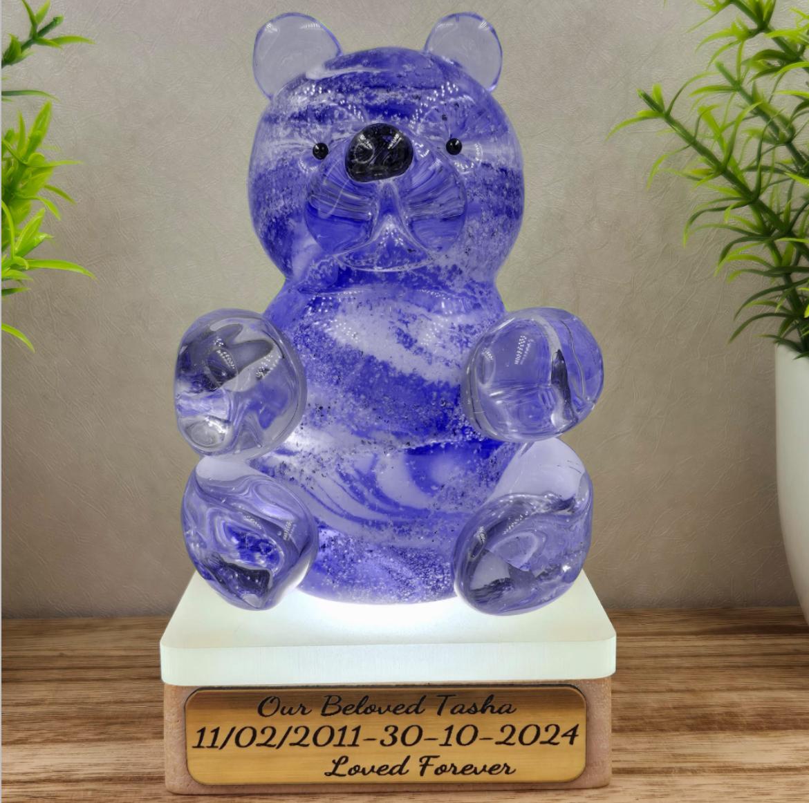 ASHES IN GLASS Memorial Teddy Bear