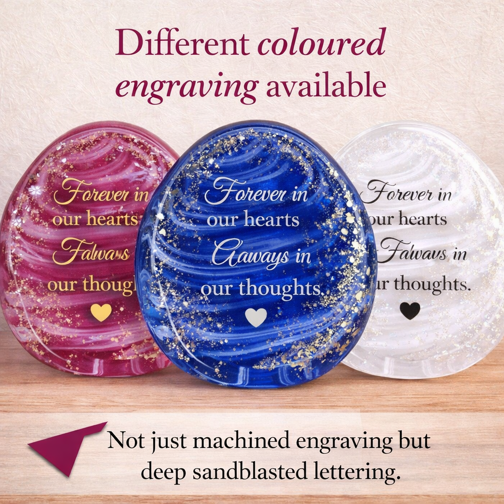 Memorial Ashes In Glass Engraved Paperweight