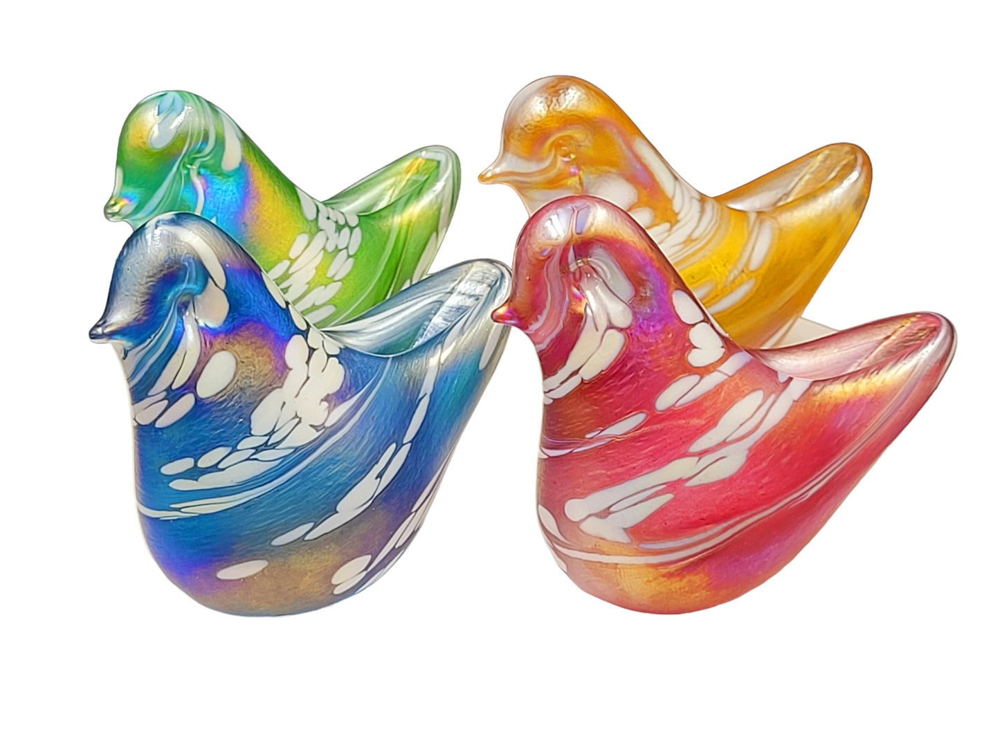 Glass bird paperweight