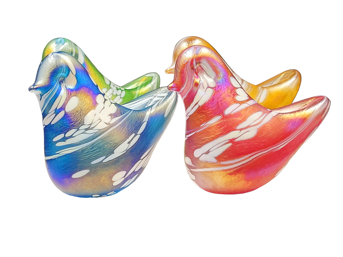 Glass bird paperweight