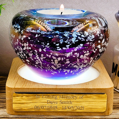 iridescent purple memorial tealight