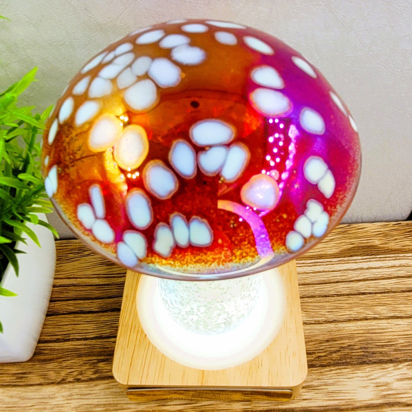 Ashes in glass mushrooms