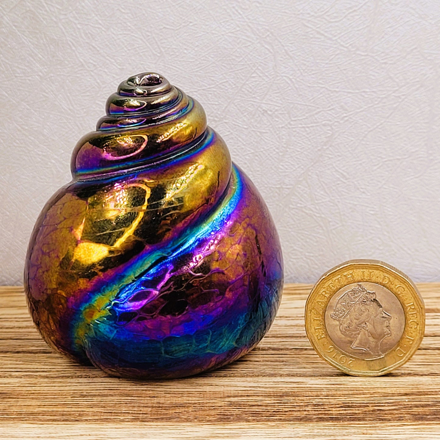 Glass shell iridescent