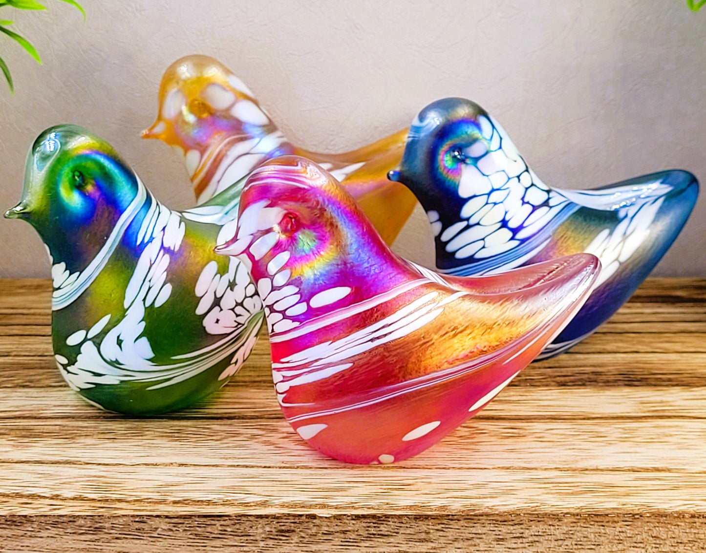 Glass bird paperweight