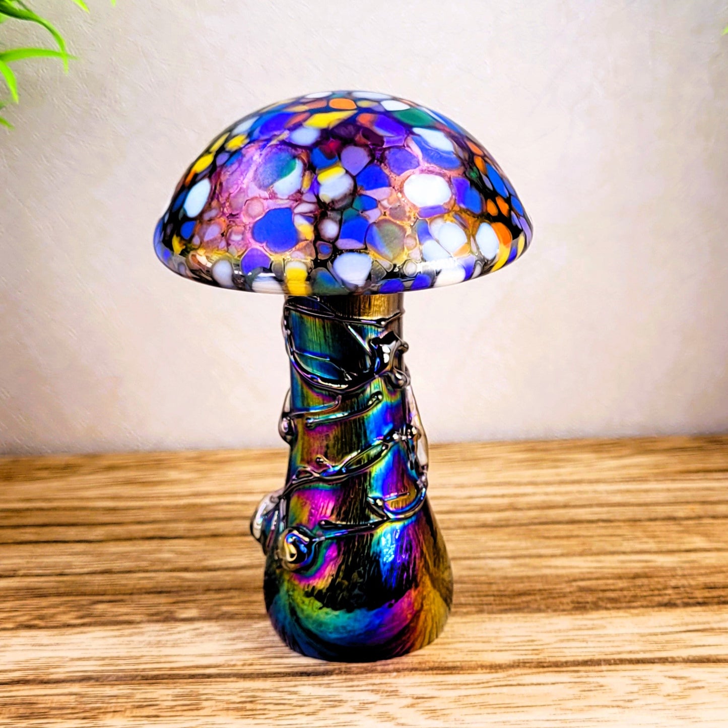 Glass mushroom multi coloured