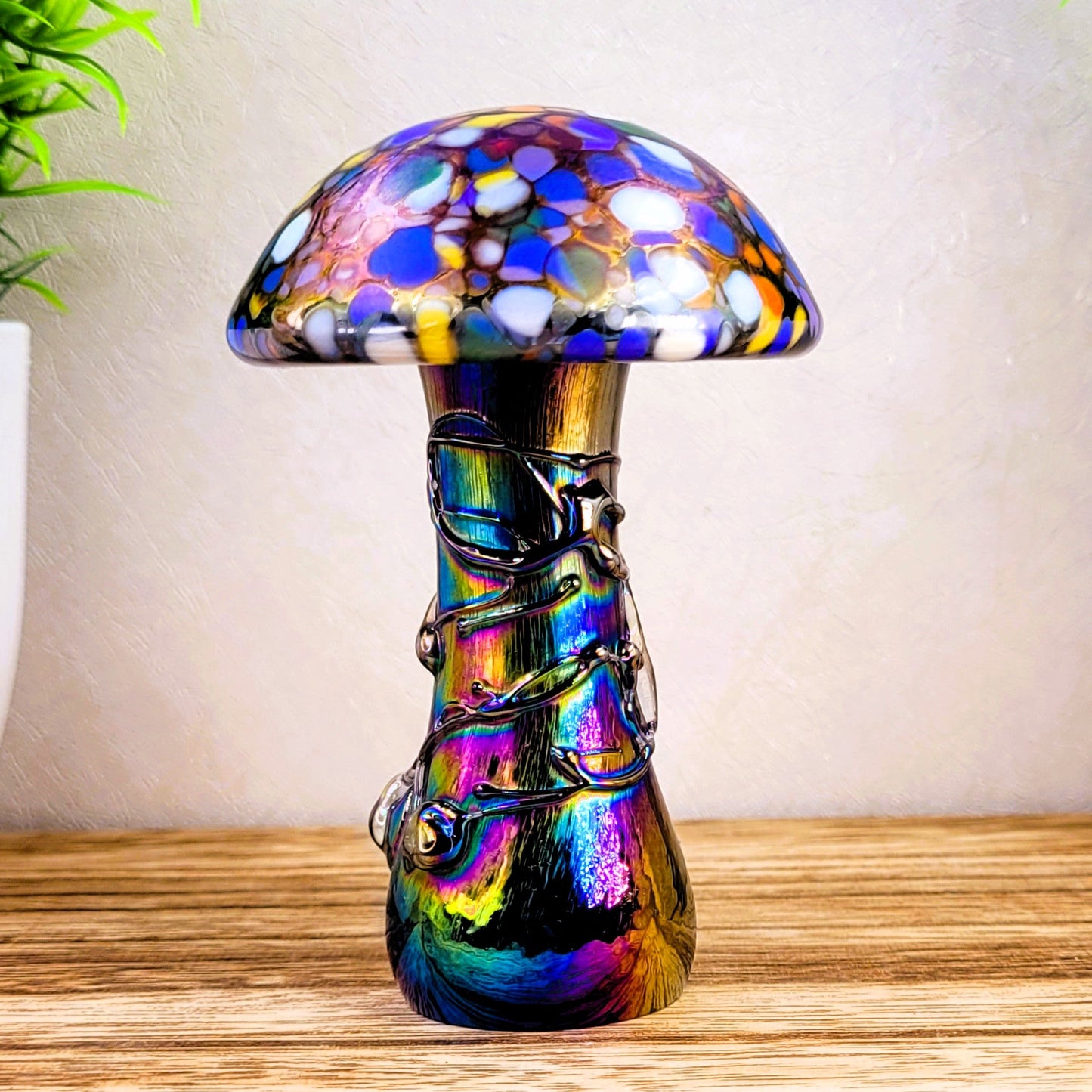 Glass mushroom multi coloured