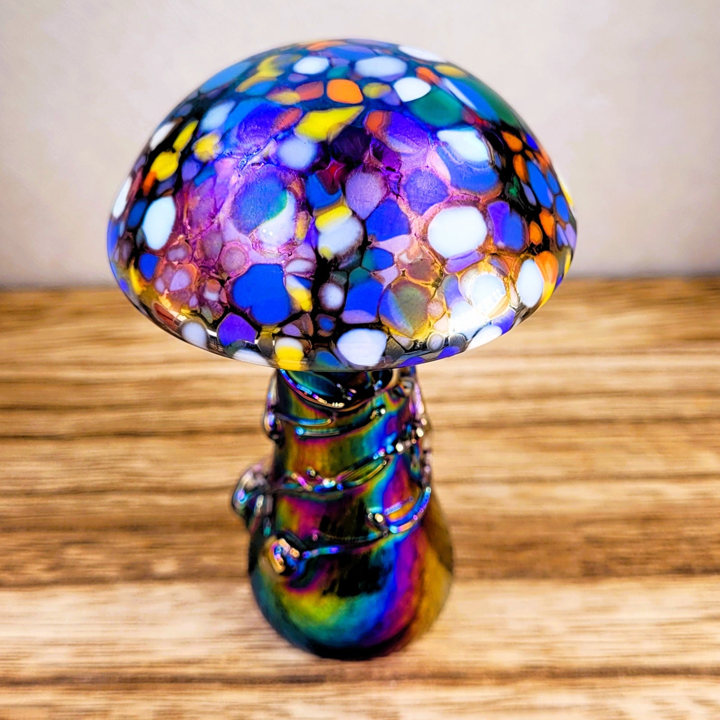 Glass mushroom multi coloured