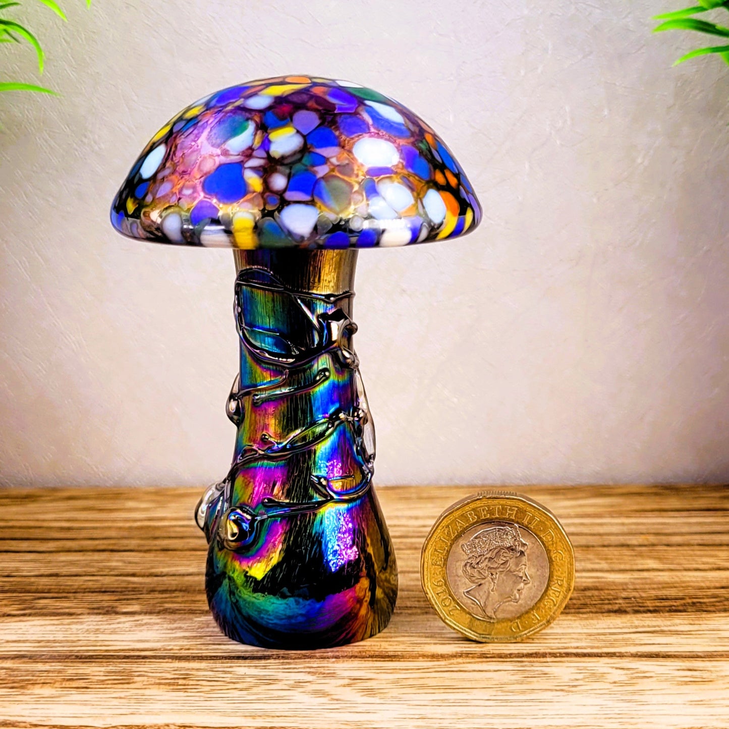 Glass mushroom multi coloured