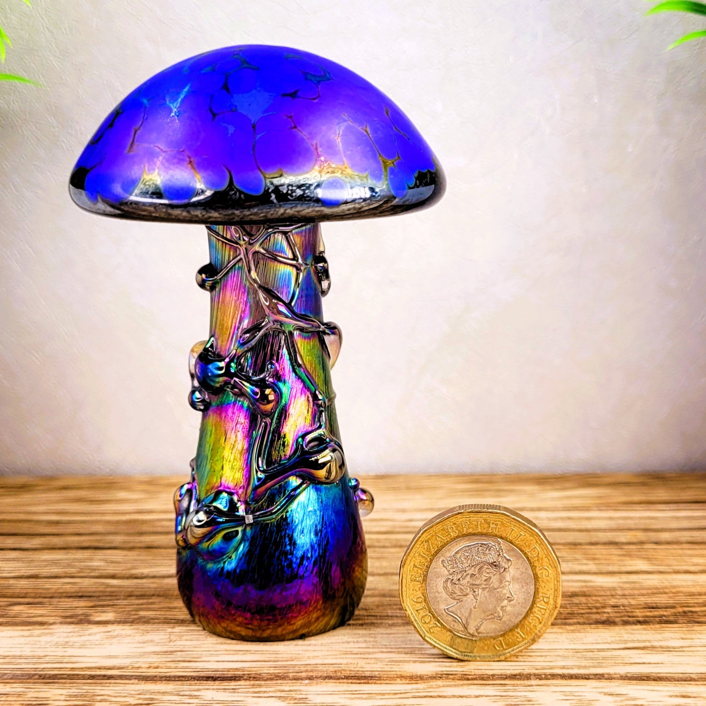 Glass mushroom blue