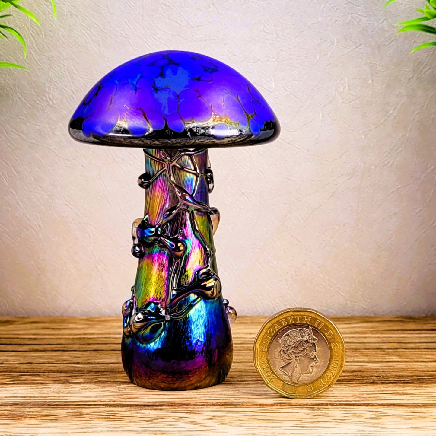 Glass mushroom blue