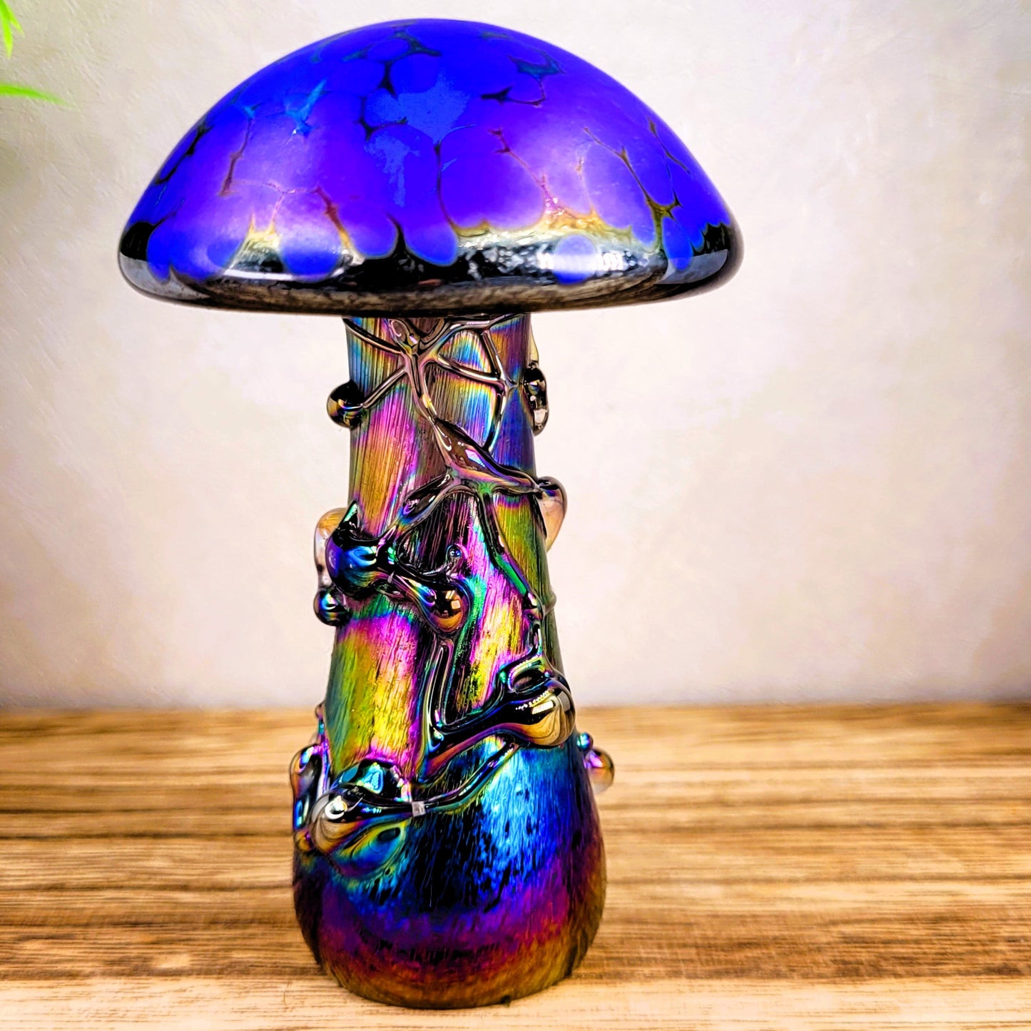 Glass mushroom blue