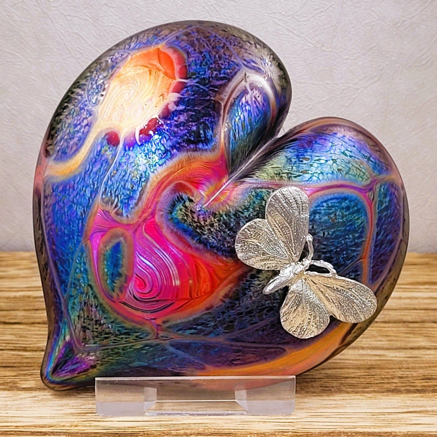 glass heart paperweight ornament gift