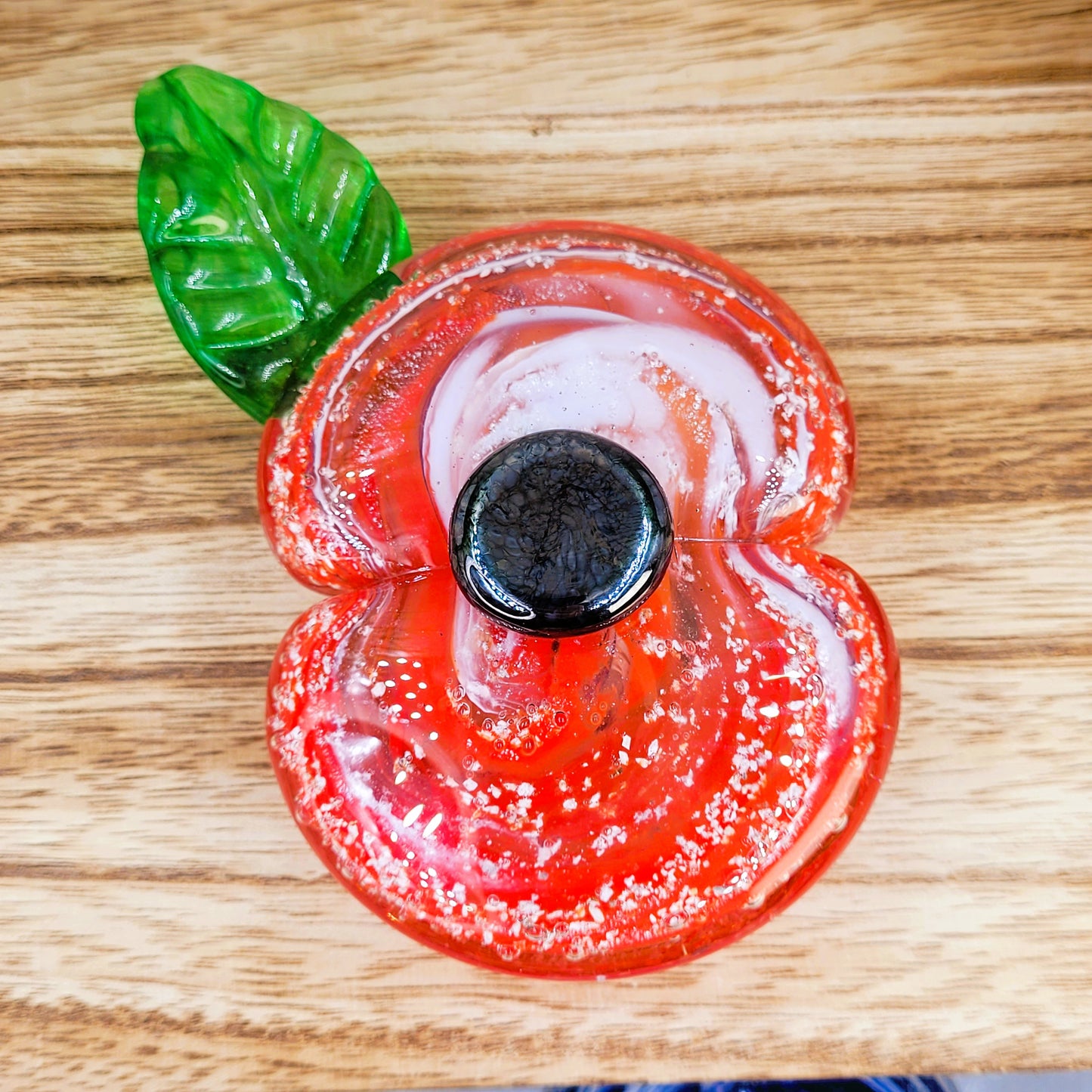 Ashes in Glass Memorial Poppy Ornament