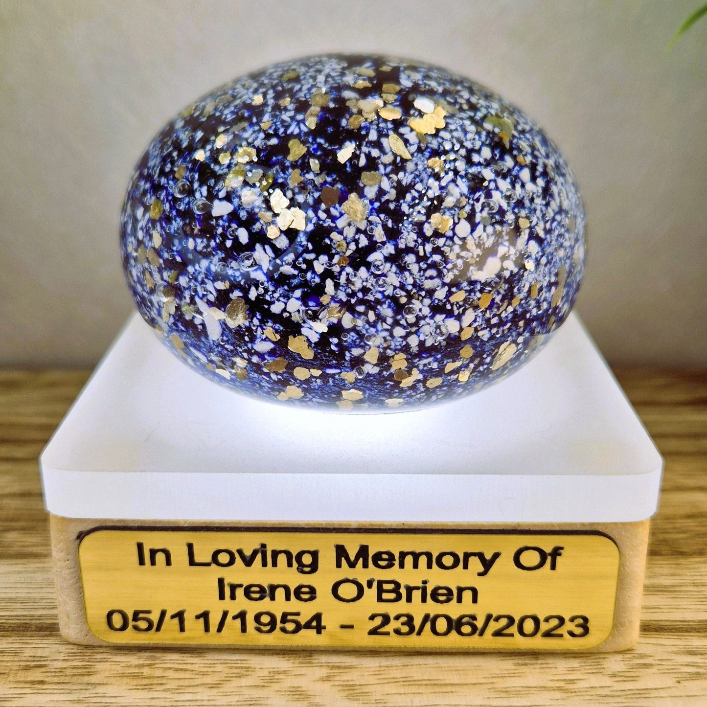 Memorial Ashes In Glass Pebble