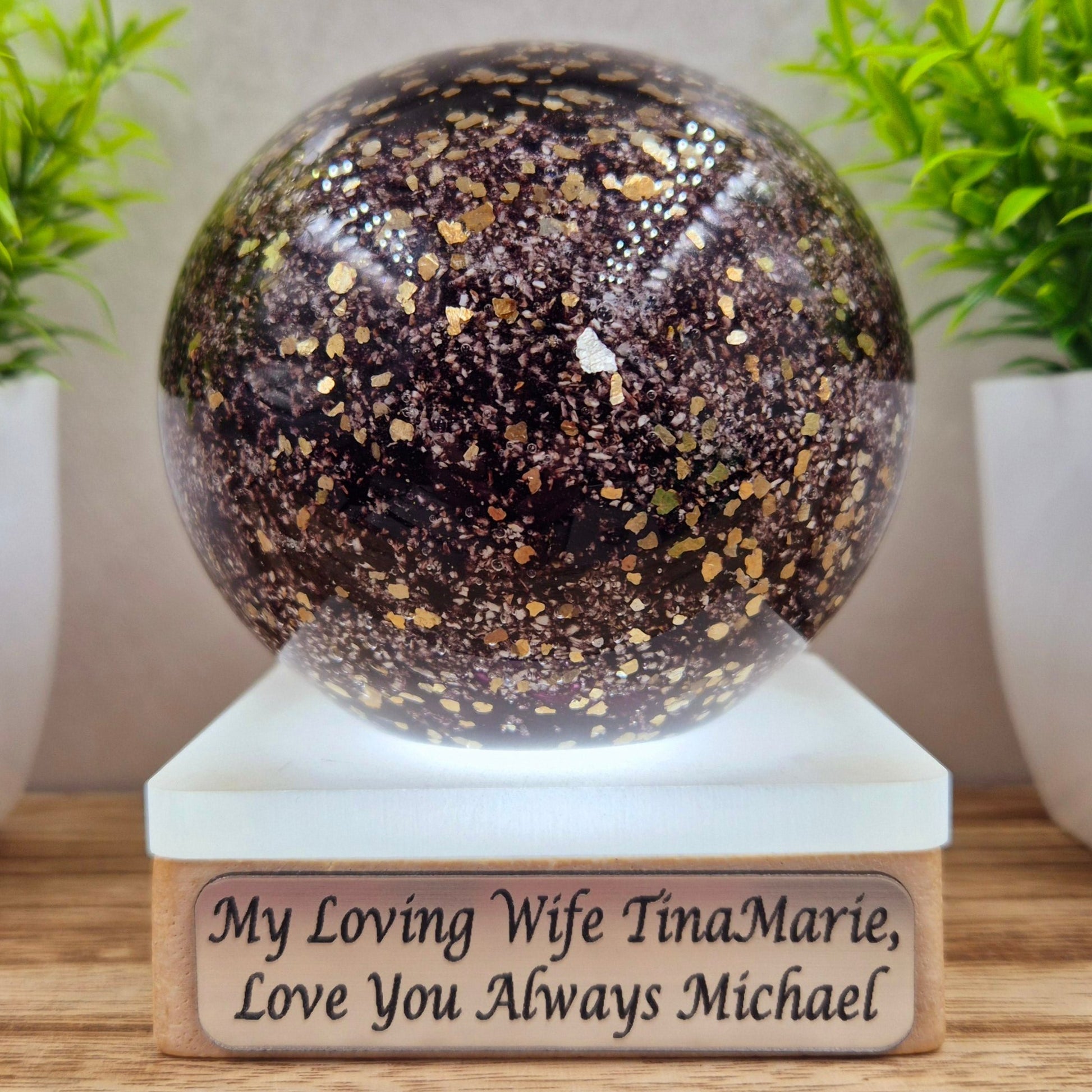 memorial glass orb