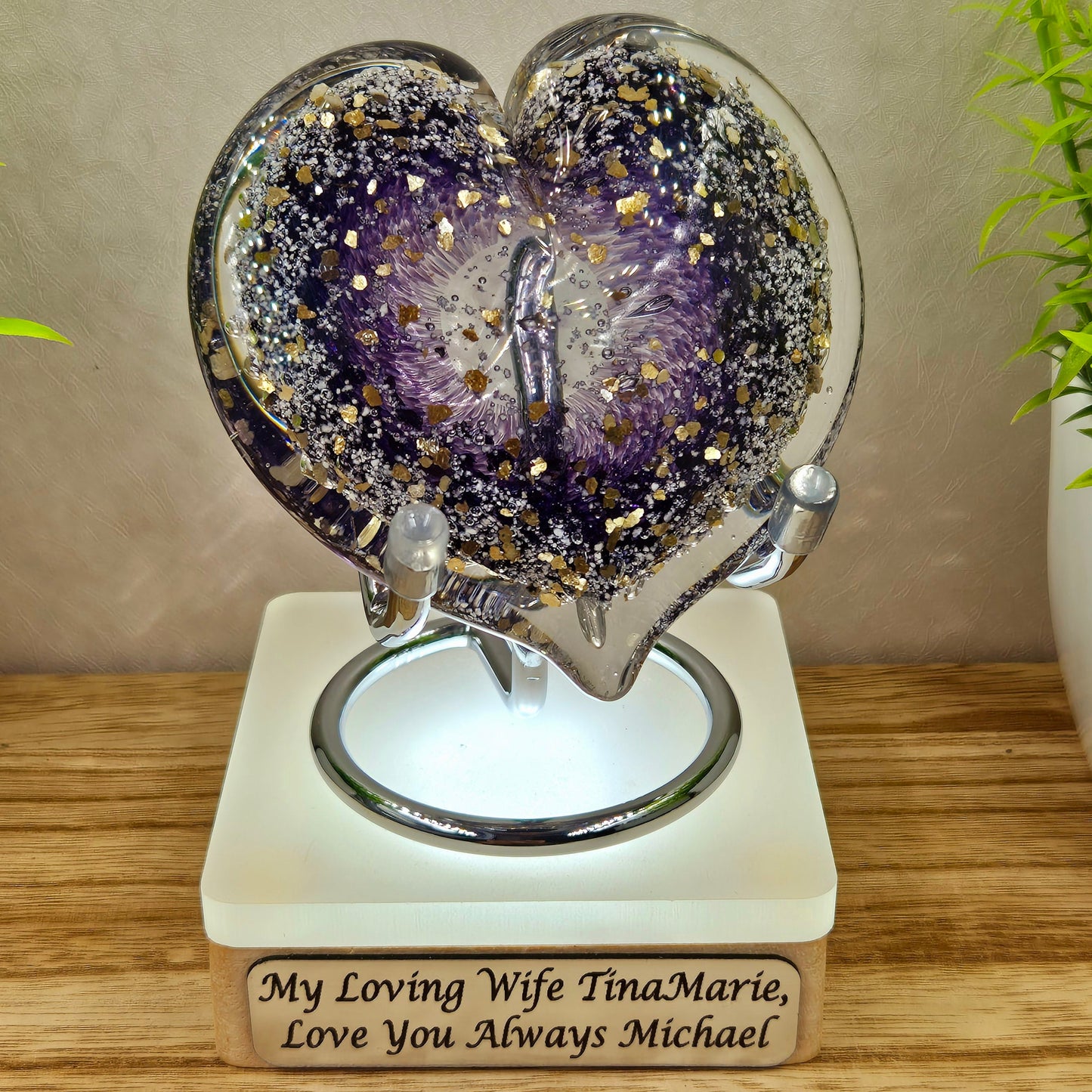 Memorial Ashes In Glass Heart