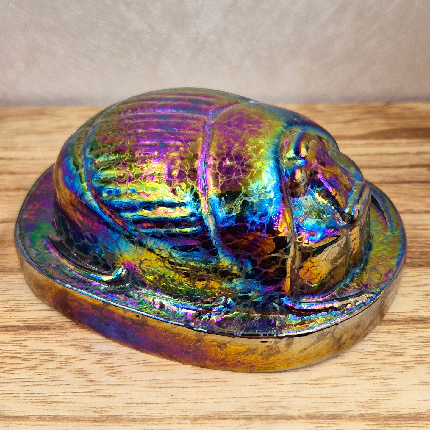 Iridescent beetle paperweight