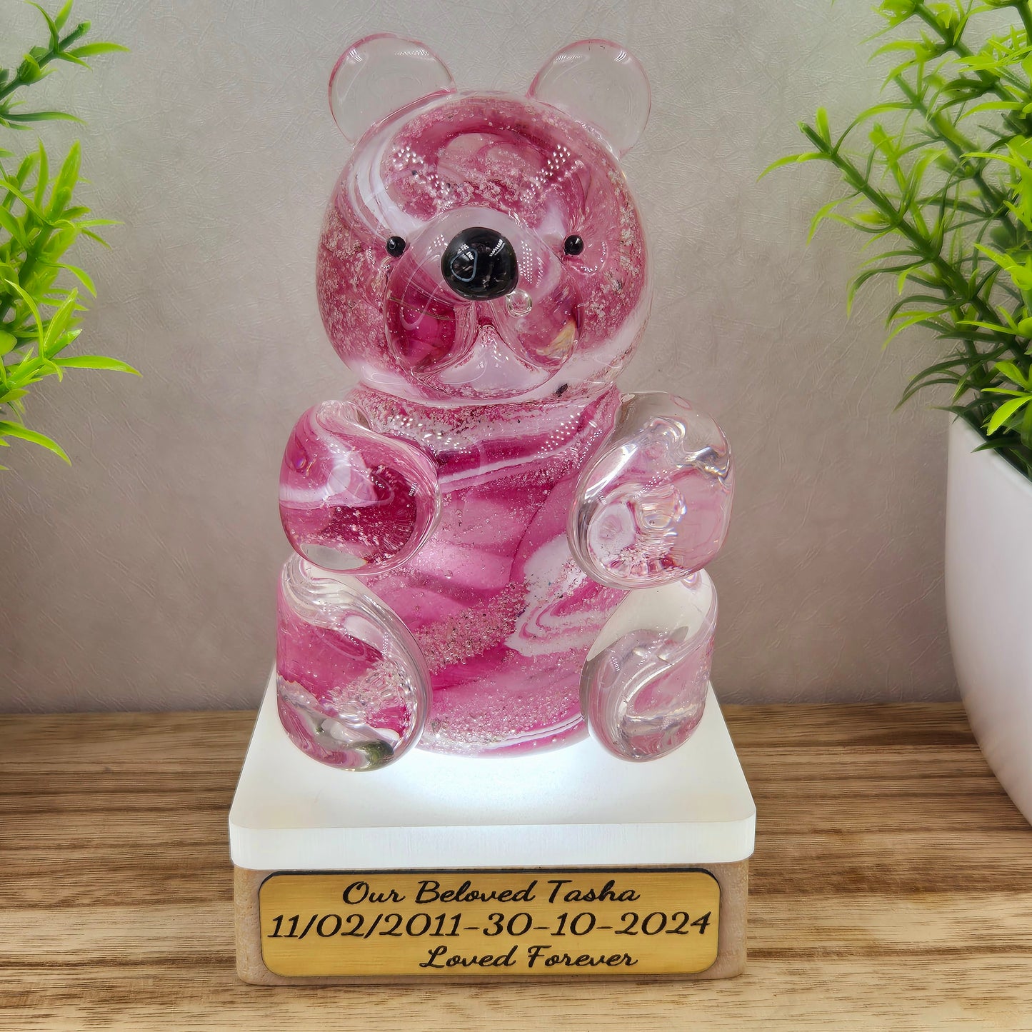 ASHES IN GLASS Memorial Teddy Bear