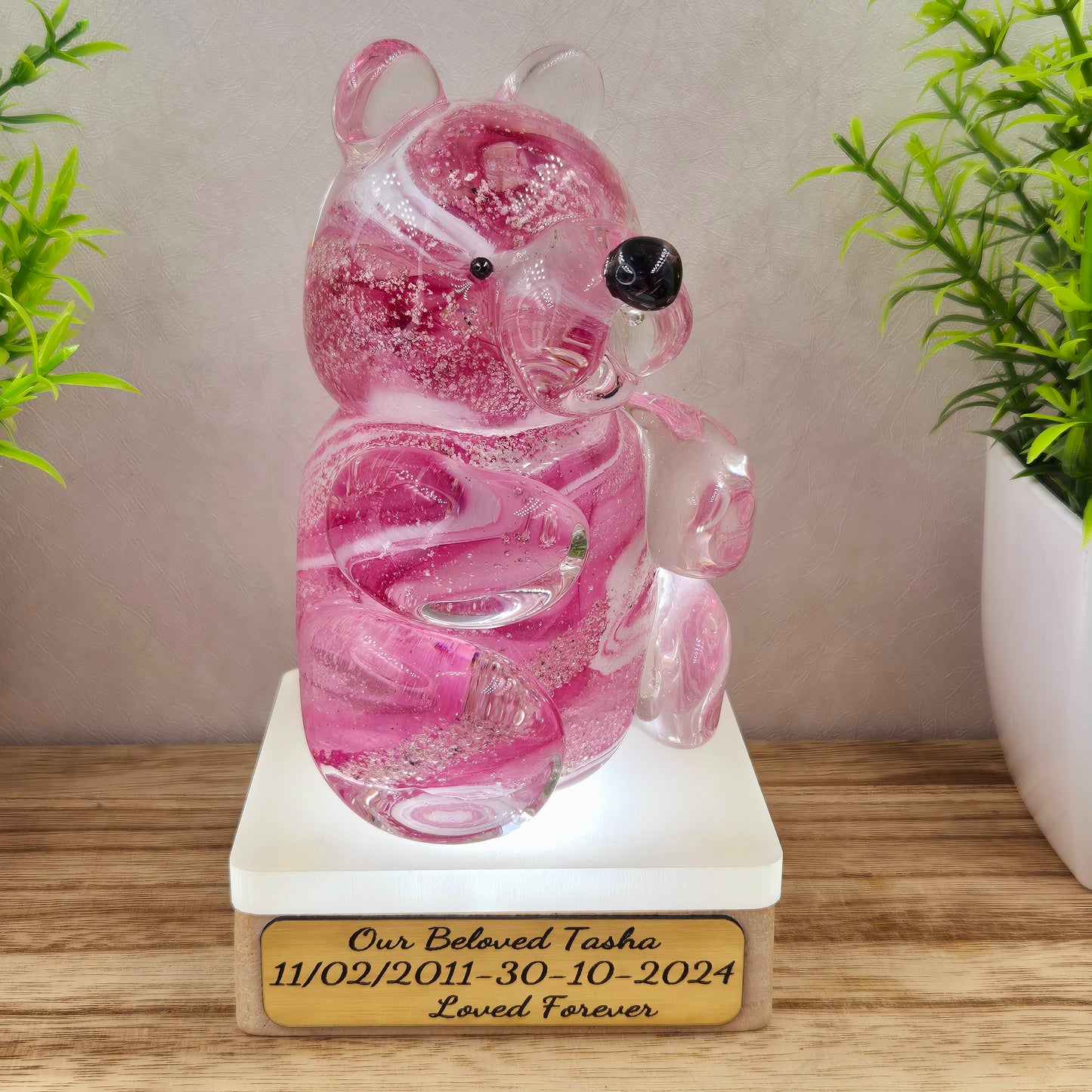 ASHES IN GLASS Memorial Teddy Bear