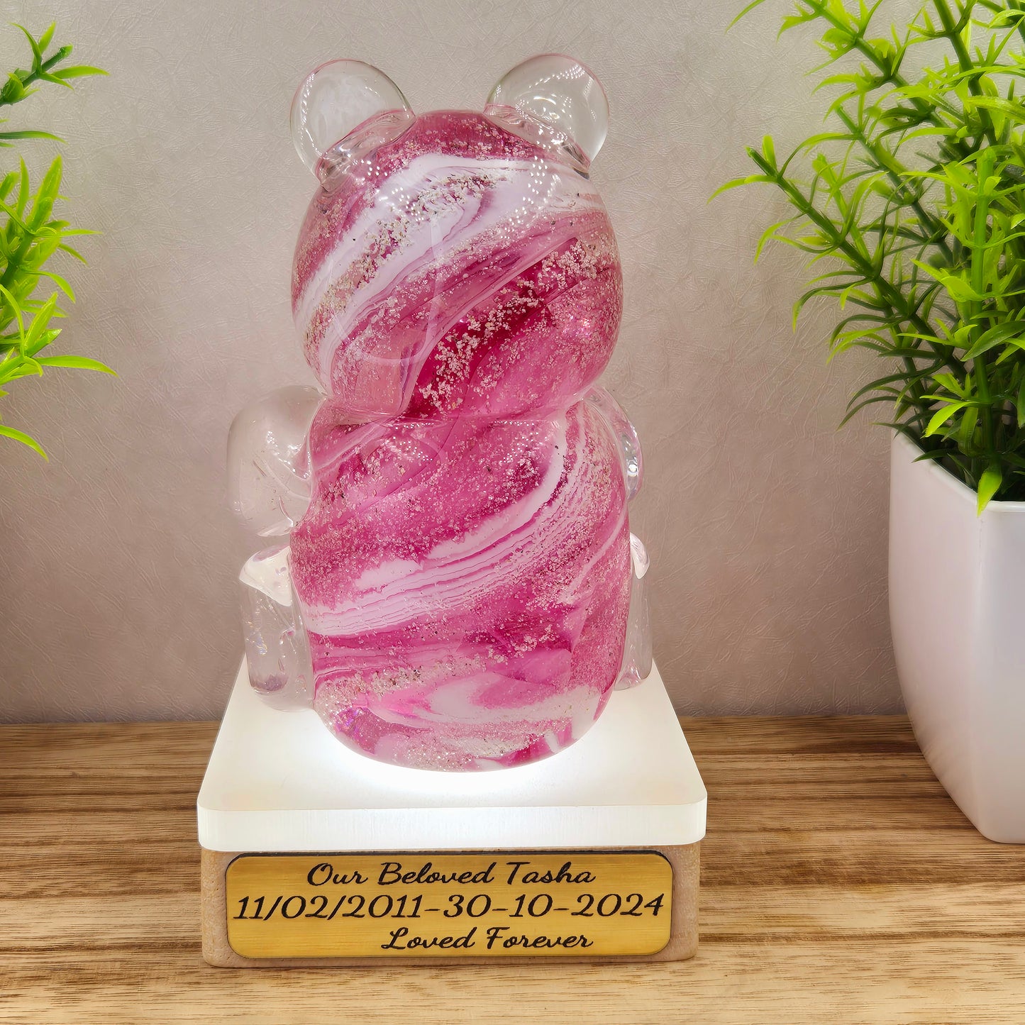 ASHES IN GLASS Memorial Teddy Bear