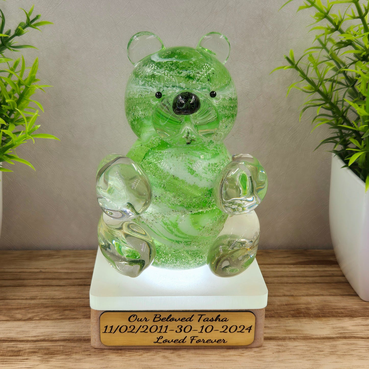 ASHES IN GLASS Memorial Teddy Bear