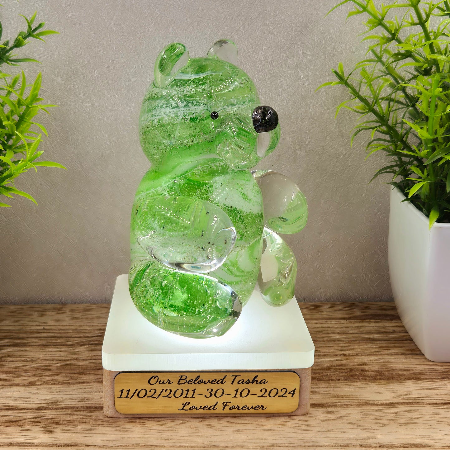 ASHES IN GLASS Memorial Teddy Bear