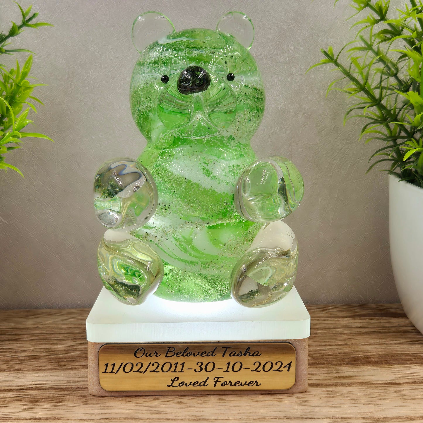 ASHES IN GLASS Memorial Teddy Bear