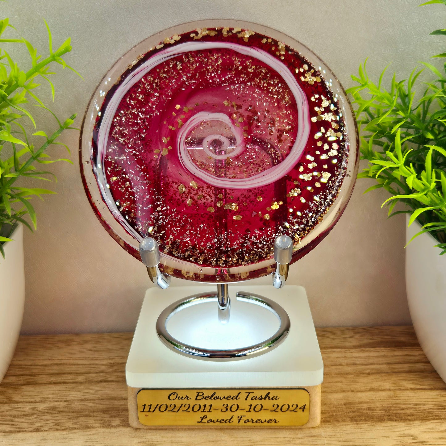 Memorial Ashes In Glass Suncatcher