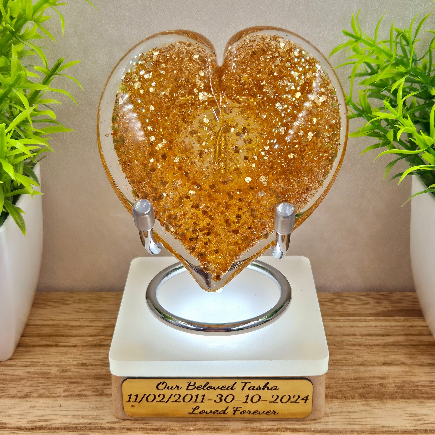 Memorial Ashes In Glass Heart