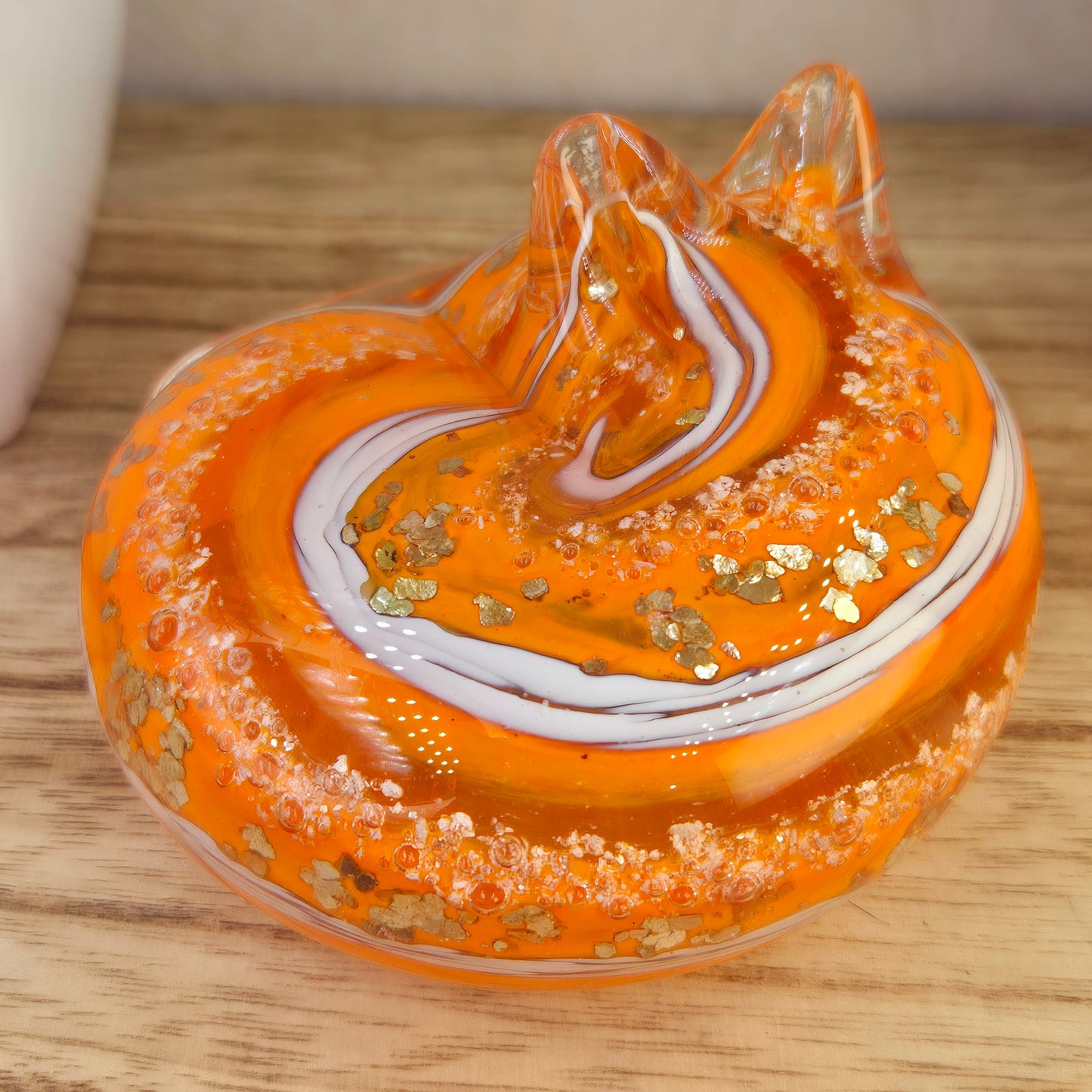 Ashes in glass memorial large cat