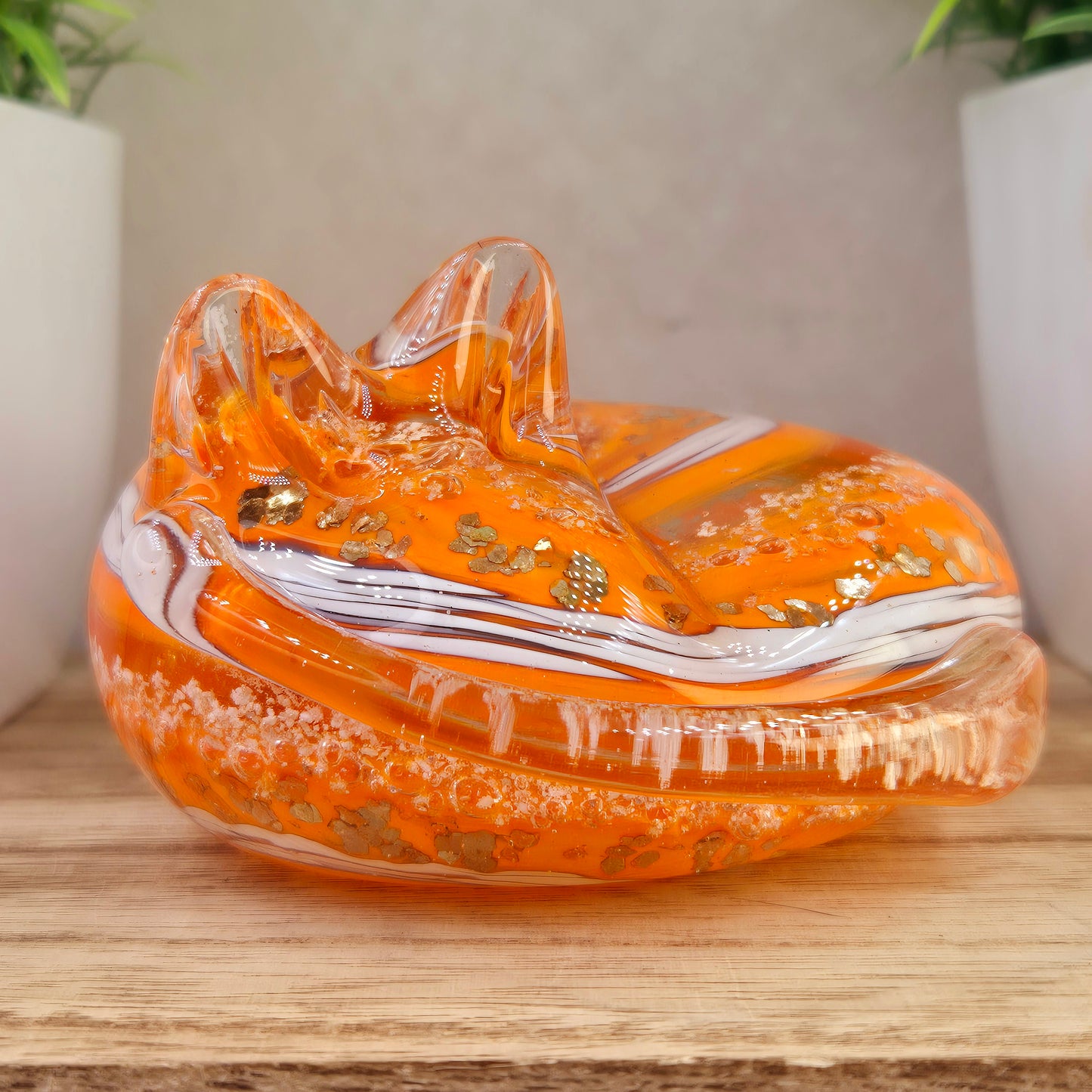 Ashes in glass memorial large cat