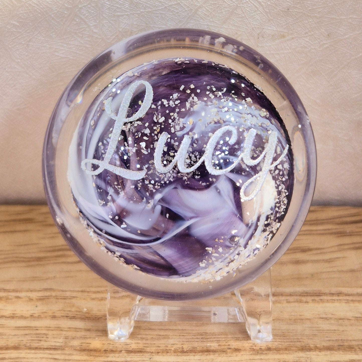 Ashes in glass pocket pebble (optional engraving)