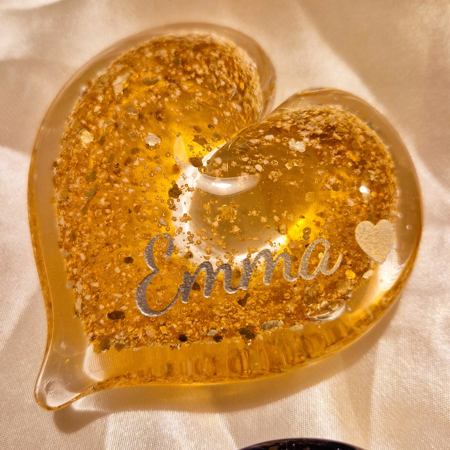 Ashes in Glass Heart Keepsake (optional engraving)