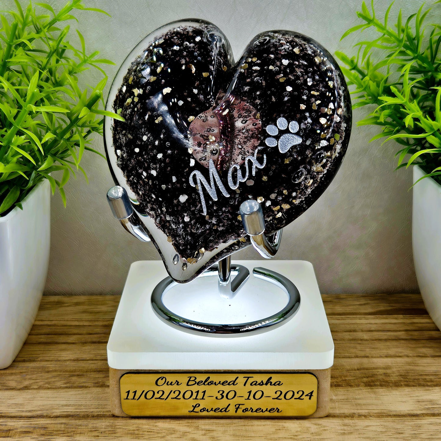 Ashes in Glass Heart Keepsake (optional engraving)