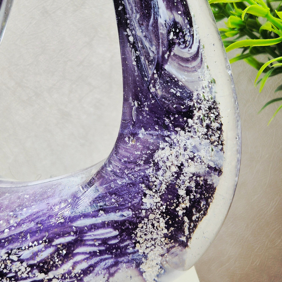 Ashes in glass teardrop sculpture